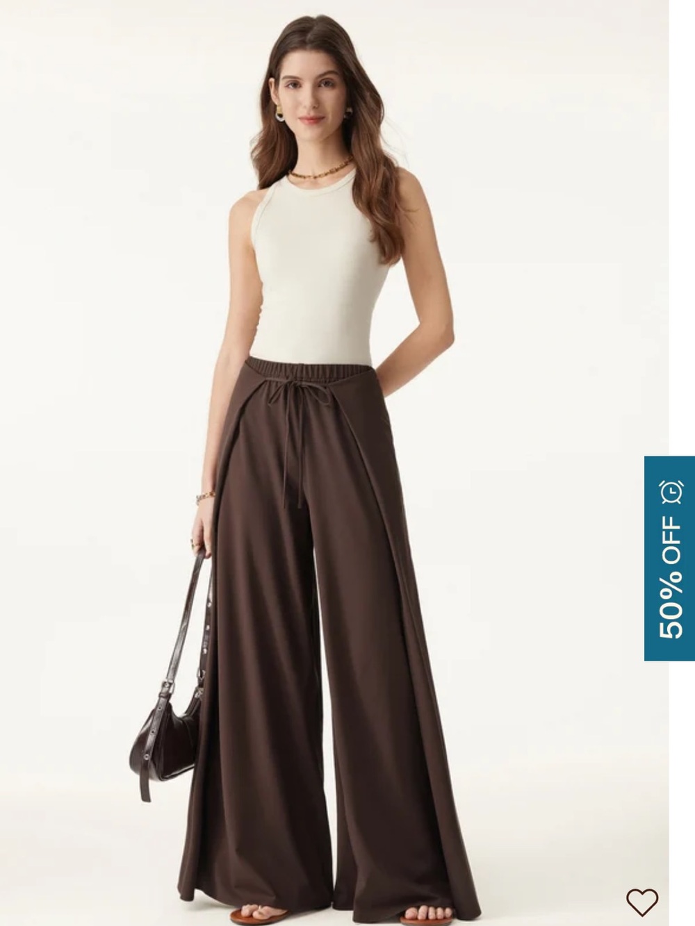 NWT $99 MSRP OGL Bamboo Ponte Wrap-tie Palazzo Pant with Pockets